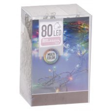 80 Πολύχρωμα Λαμπάκια LED Μπαταρίας (8m)